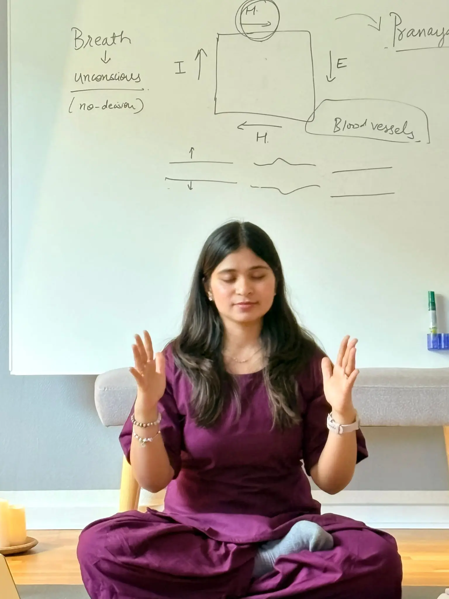 Manica Verma leading a guided breathwork meditation session in Copenhagen